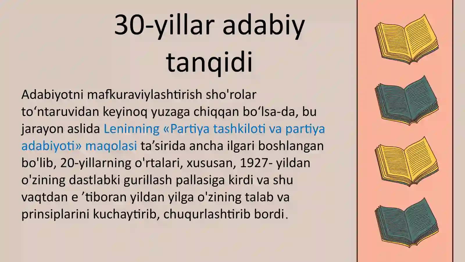 O'zbek adabiy tanqidi mafkuraviylashtirish va realizm uchun kurash jarayonida 2