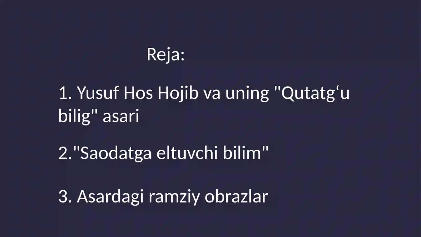 "Qutatgʻubilig"dostoni.Dostontarkibidagitimsollarvaramziymazmuni 2