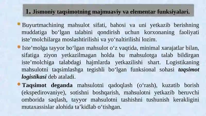 Jismoniy taqsimotning majmuaviy va elementar funksiyalari 2