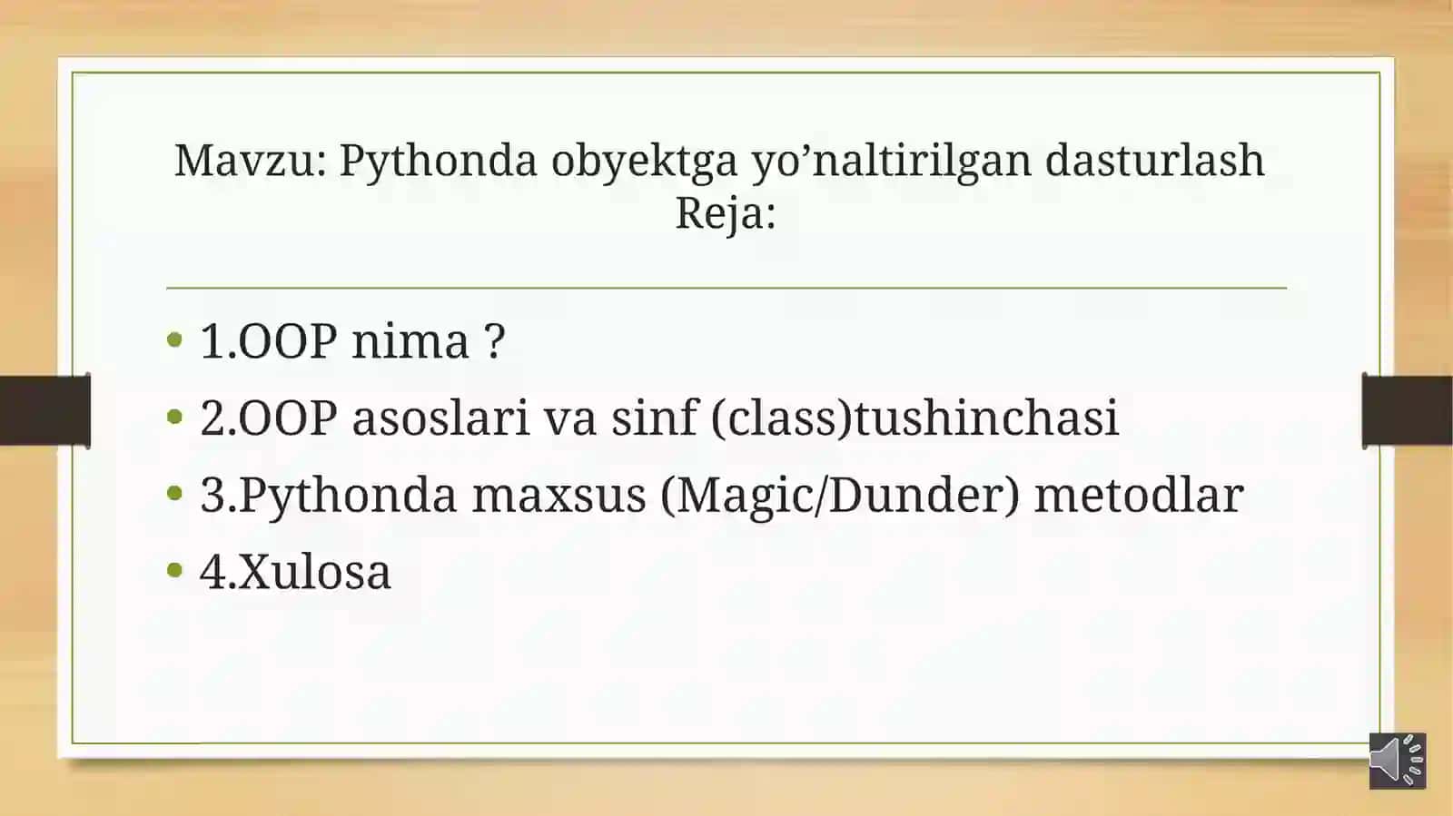 Pythonda obyektga yo'naltirilgan dasturlash 2