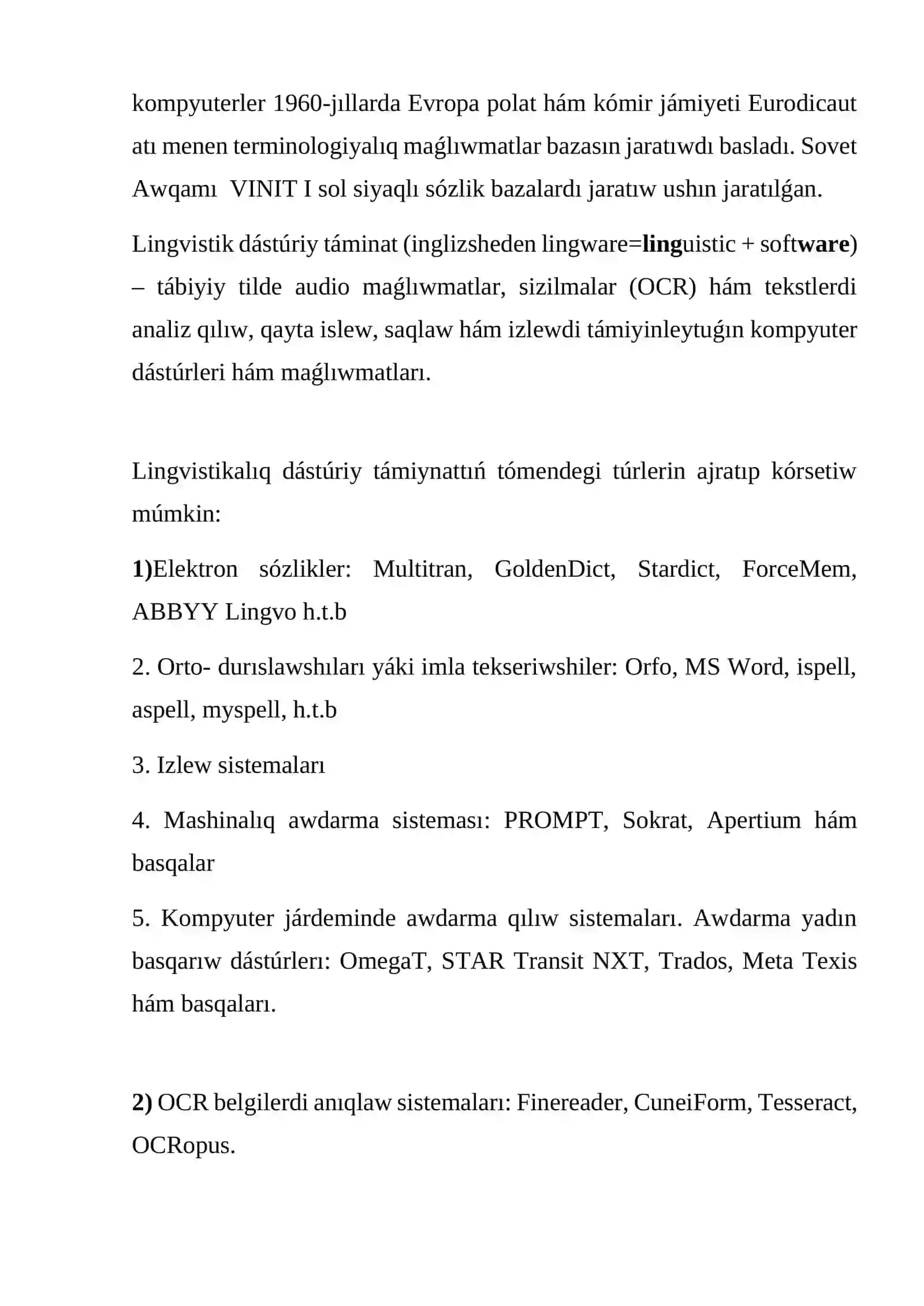 Tema Awdarmalawdı avtomatlastırıw quralları (Abbyy Lingvo). PROMT awdarmashı paketi. PROMT programmasında awdarmalaw basqıshları 2