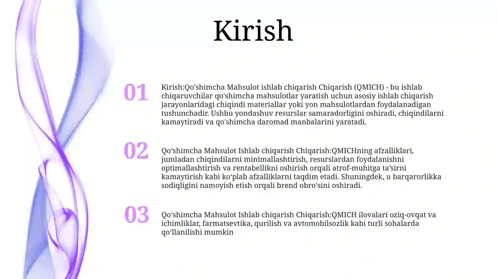 Qoshimcha Mahsulot Ishlab Chiqarish 2