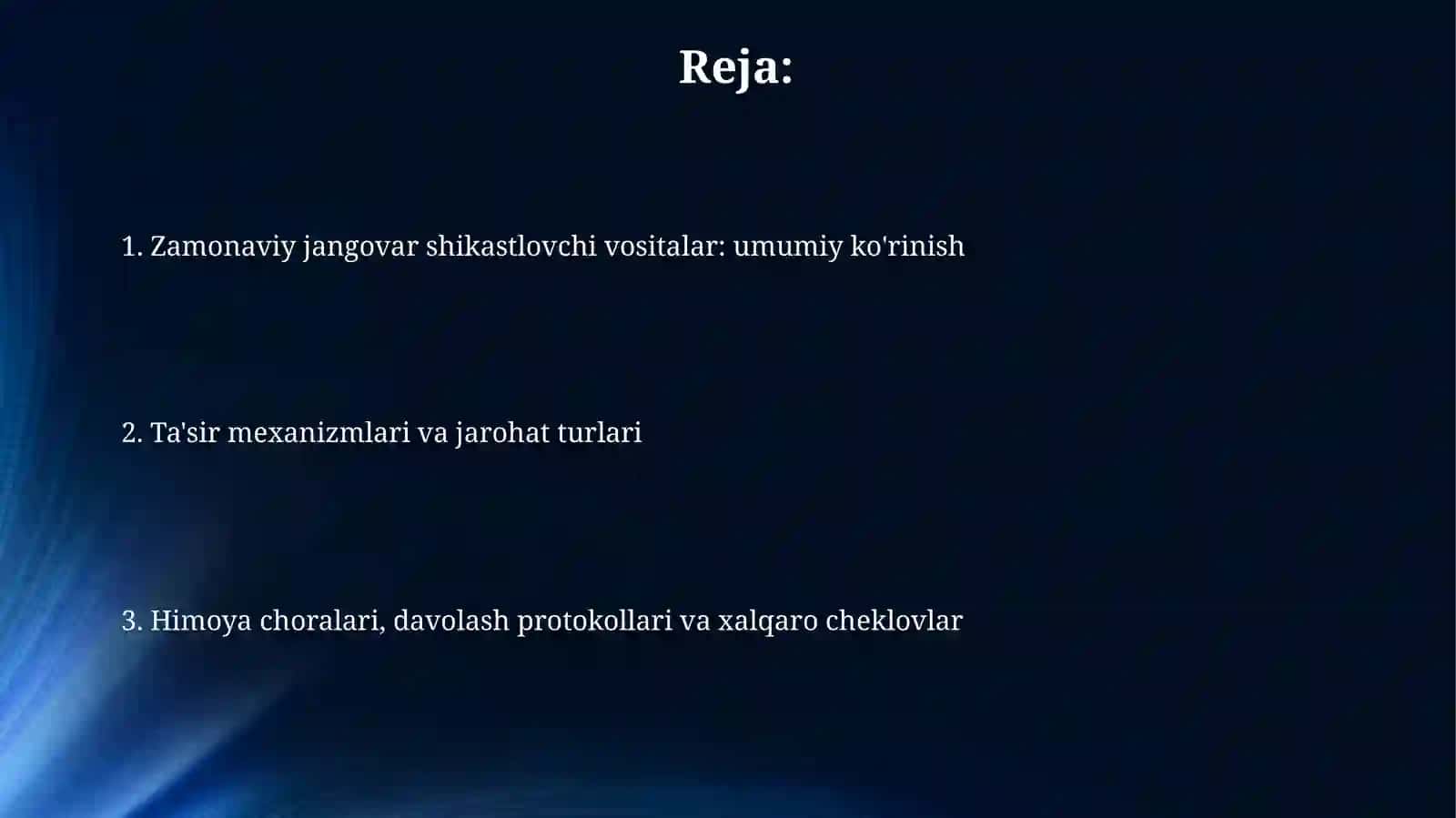 Zamonaviy jangovar jarohatlovchi vositalar: Umumiy ko'rinish 2
