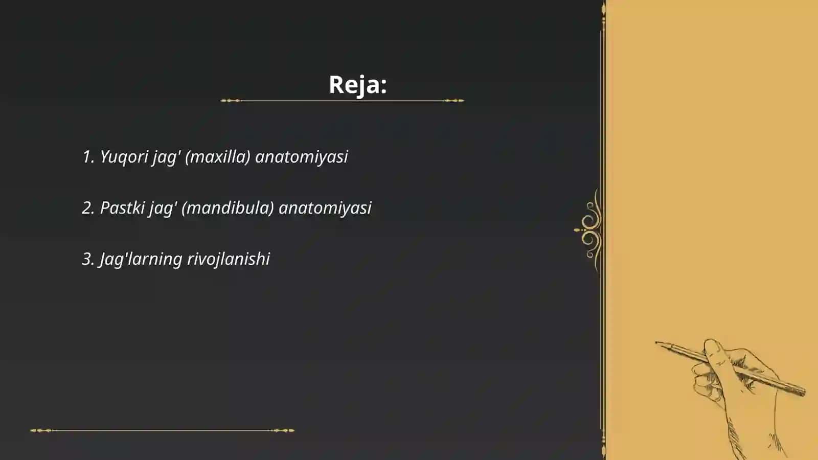 Yuqori va pastki jagʻ (mandibula va maxilla) 2