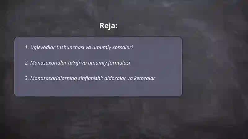Uglevodlar Monosaxaridlar Sinflanishi 2