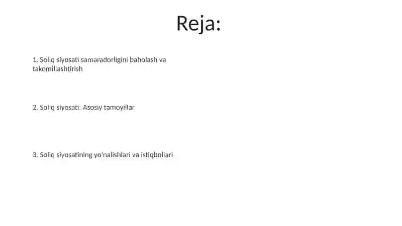 Soliq siyosati va uning yoʻnalishlari 2