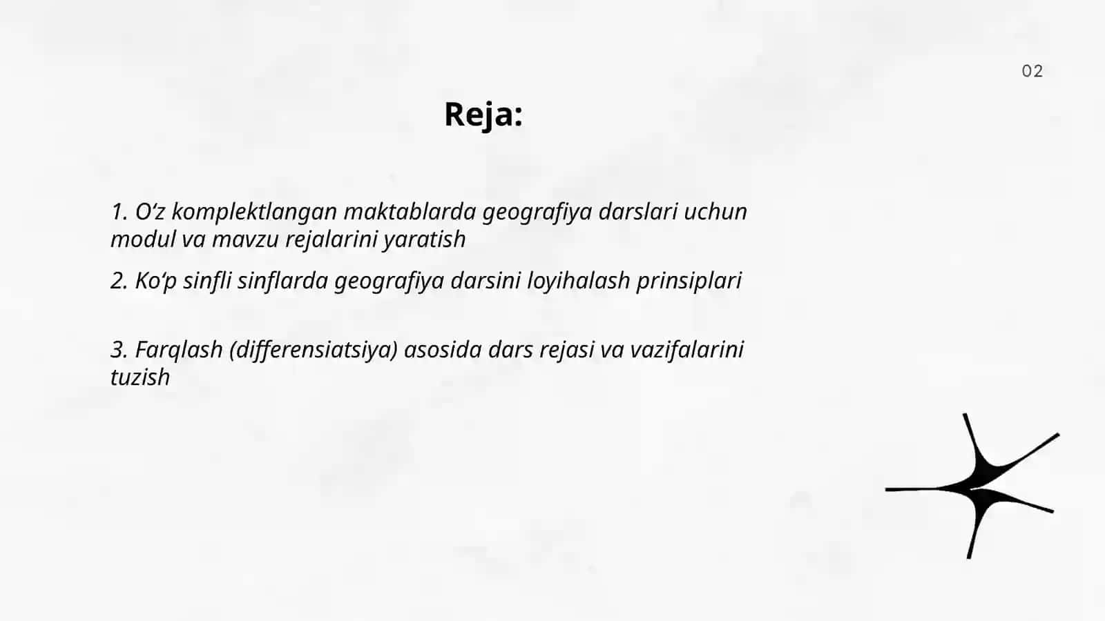 Oz komplektlangan maktablarda geografiya darslarini loyihalash 2