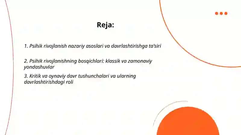 Psihik rivojlanish va uni davrlashtirish muammosi 2