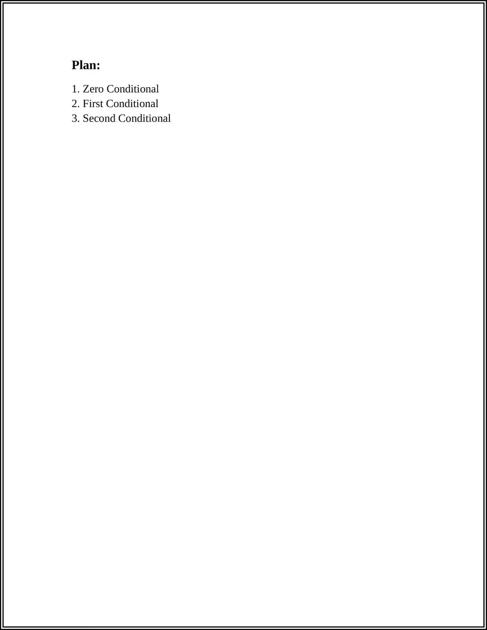 Zero Conditional 2