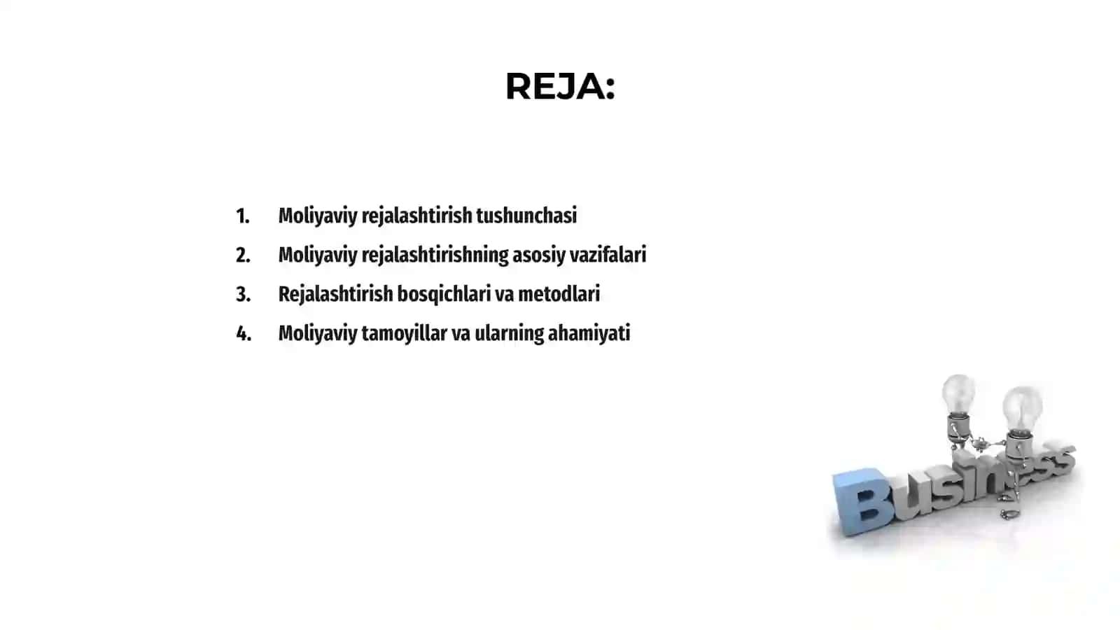 Moliyaviy rejalashtirishning mohiyati va tamoyillari 2