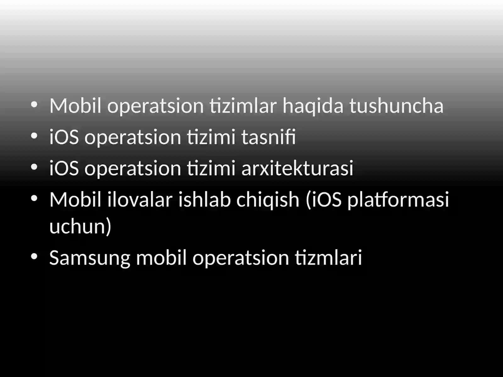 Mobil operatsion tizim 2