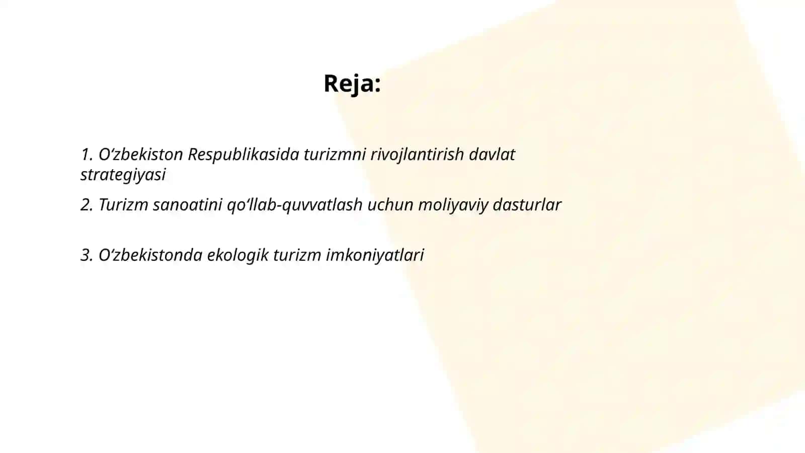 Oʻzbekiston Respublikasida turizmni rivojlantirish davlat strategiyasi 2