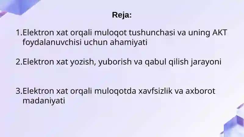 Elektron xat orqali muloqot 2