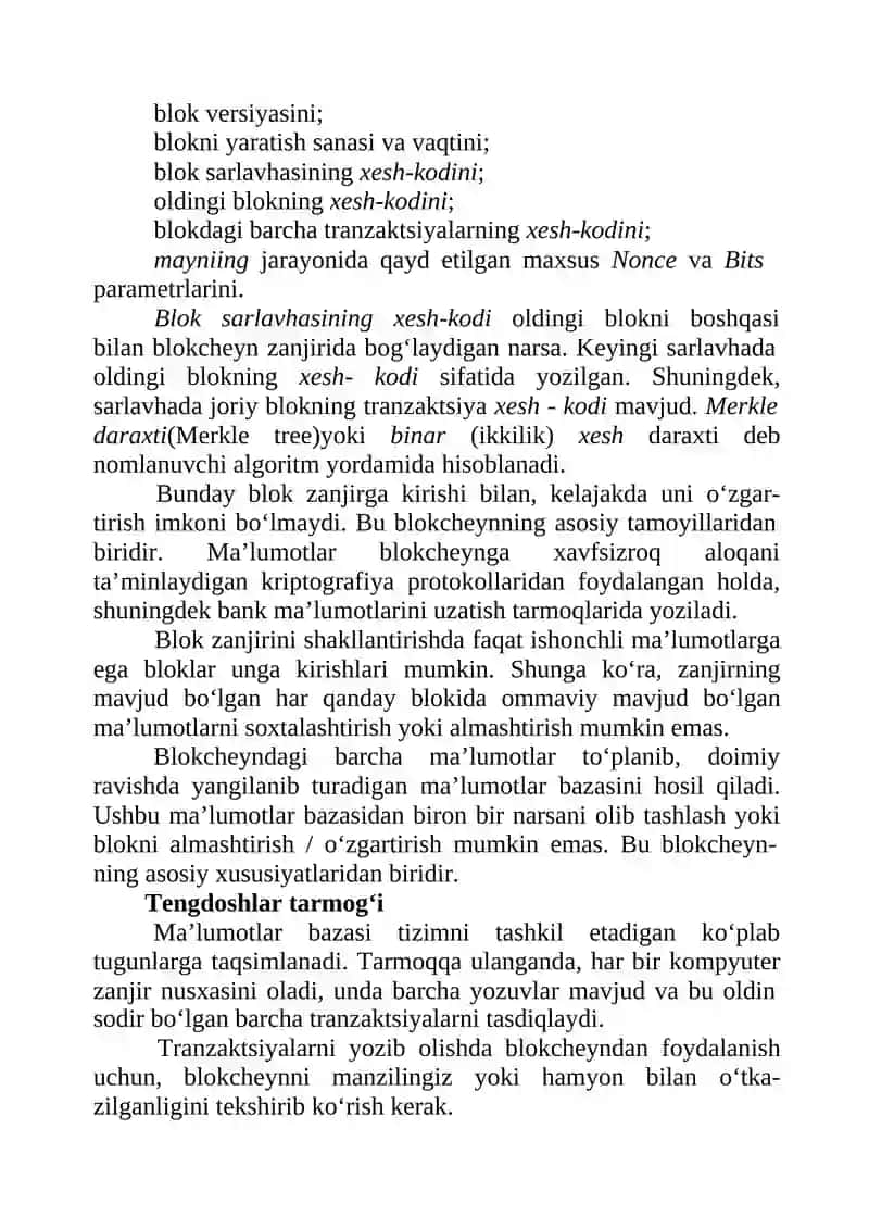 Blokcheyn texnologiyasini asosiy tushunchalar 2