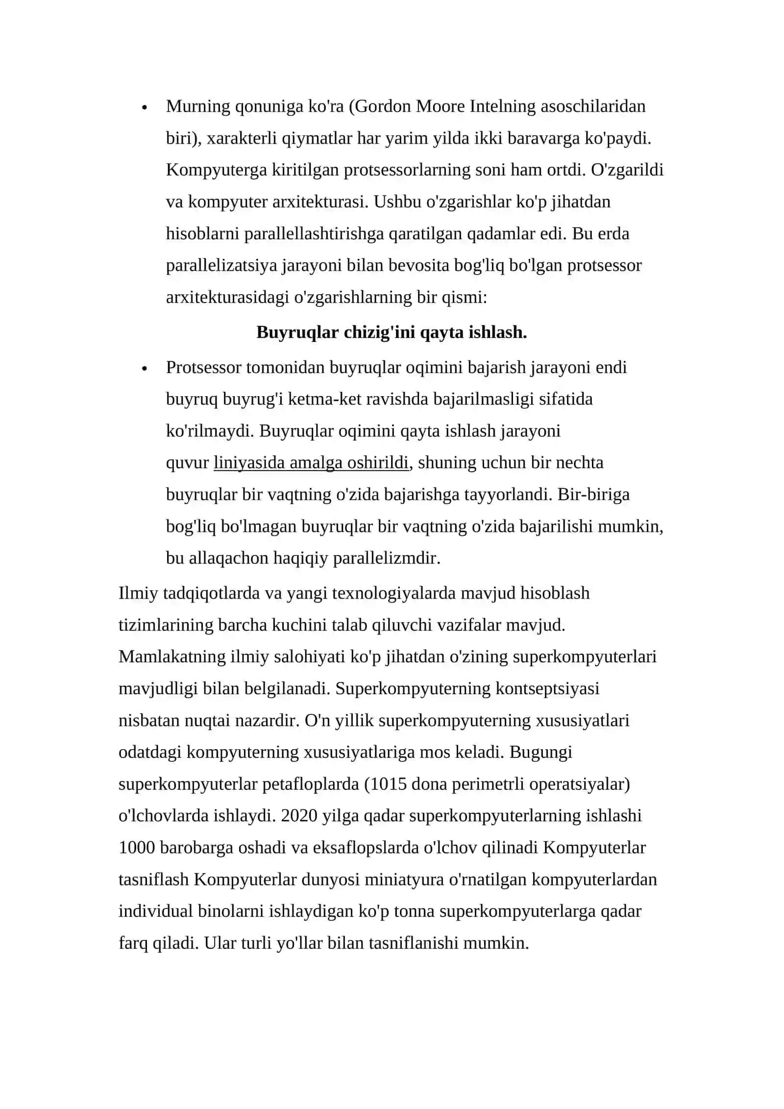 Parallel kompyuterlarning arxitekturasi ularning tuzilishi va ishlash tamoyillari 2