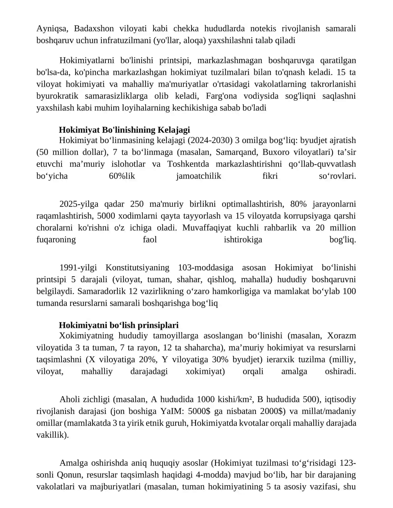 Hokimyatning bolinish prinsipi 2