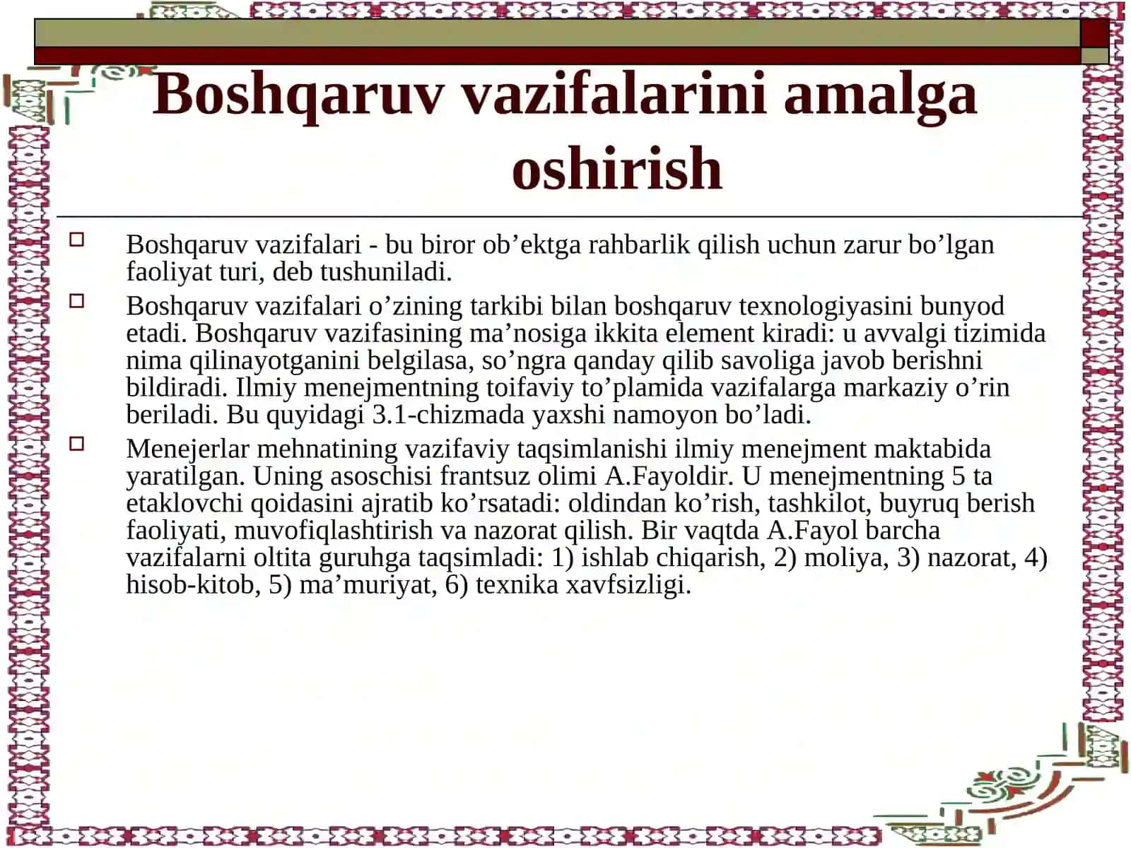 Korxonalarda ishlab chiqarishni tashkil etish va boshqarish 2