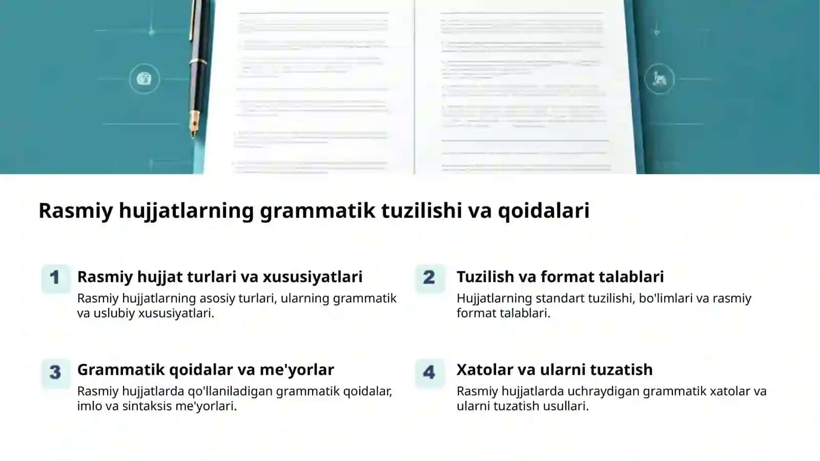 Rasmiy hujjatlarning til xususiyatlari 2