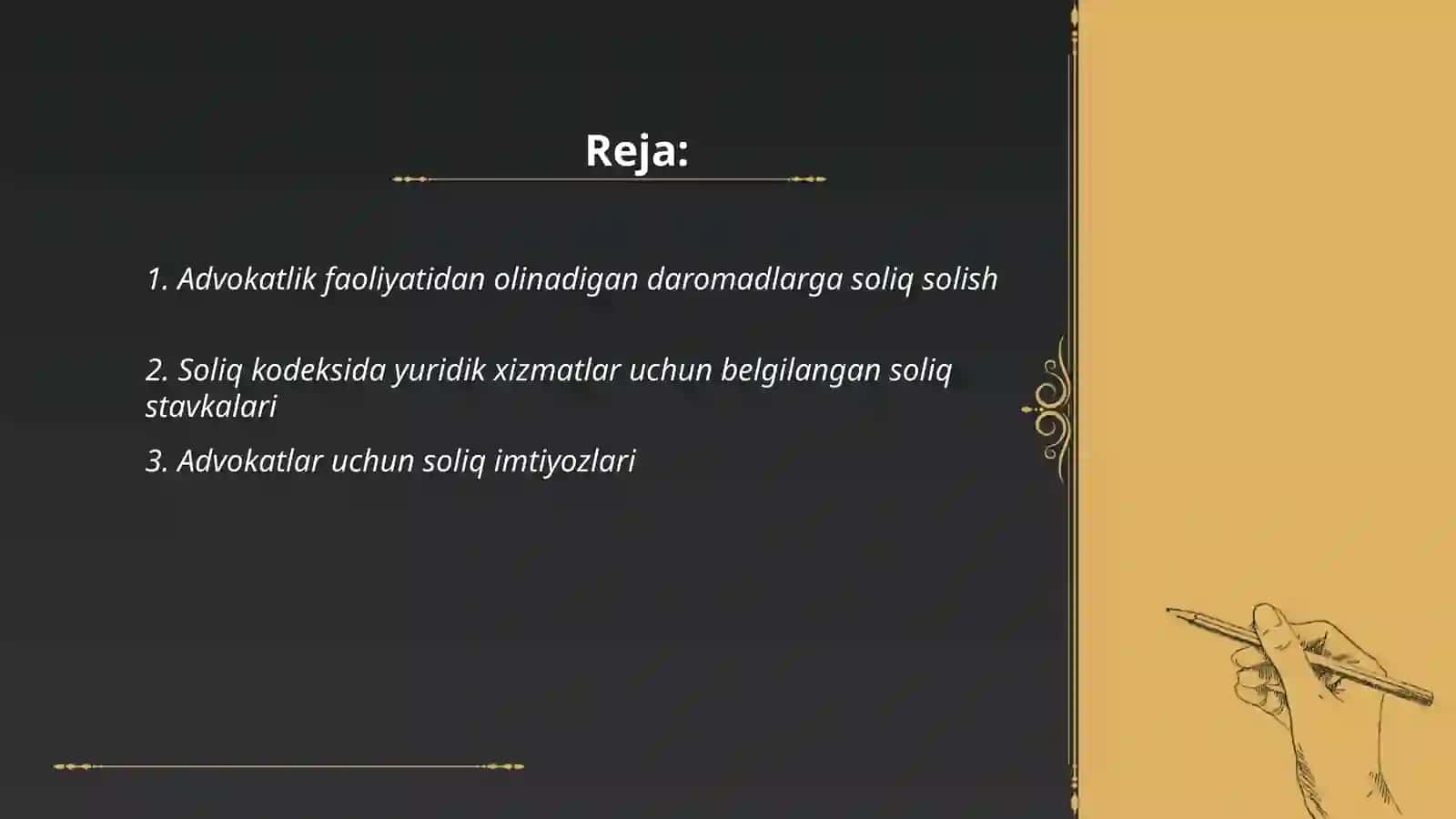 Advakatlarga Soliq solishning o’ziga xos xususiyatlari 2