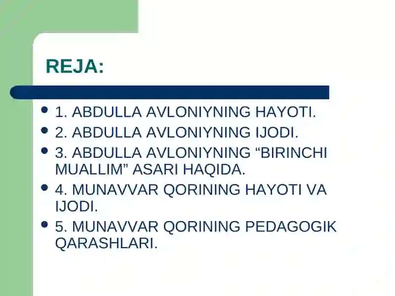 A.Avloniy va M.Qori abdirashidxonning yangi usul maktablari ochishdagi xizmatlari 2