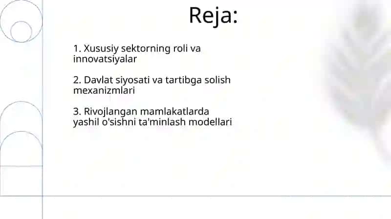 Rivojlangan mamlakatlarda yashil ósish ni taminlash modellari 2