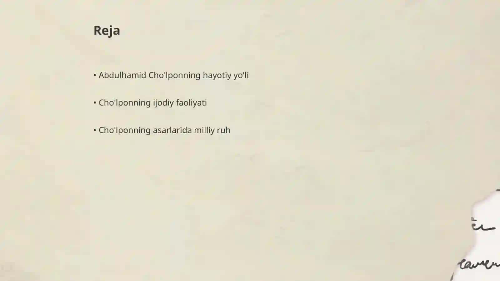 Abdulhamid Cho'lponning hayoti va ijodi. O'zbek adabiyoti 2