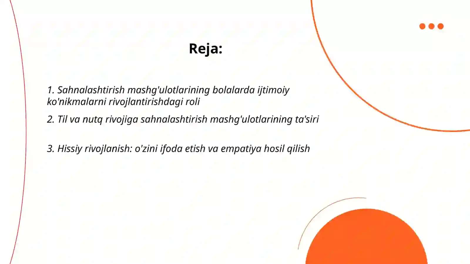 Sahnalashtirish mashg'ulotlarining bolalar rivojlanishidagi ahamiyati 2