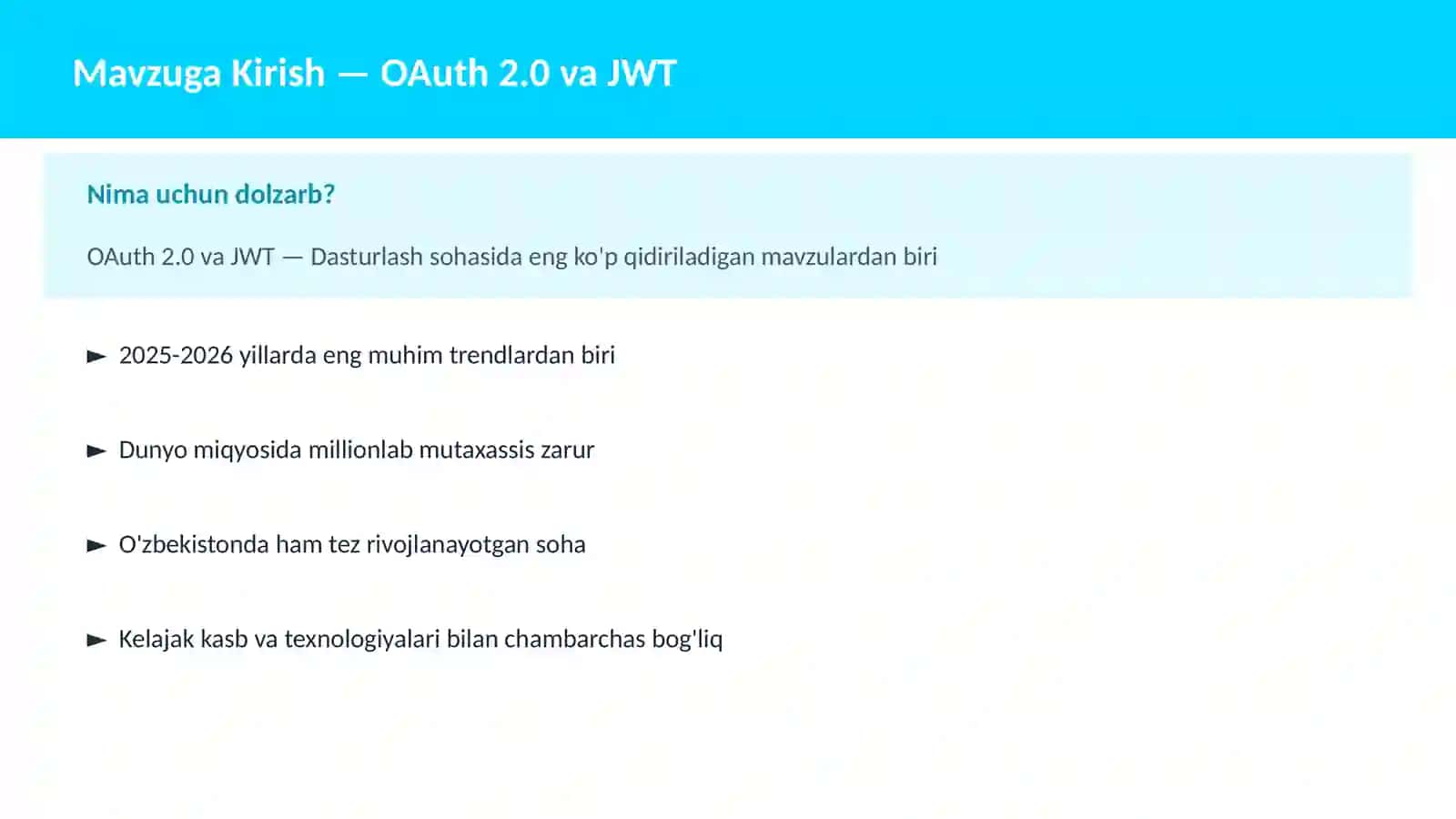 OAuth 2.0 va JWT 2
