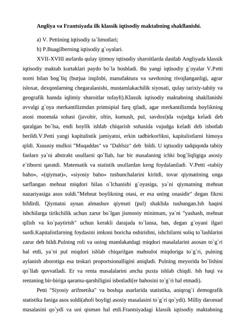 Klassik iqtisodiy maktab 2
