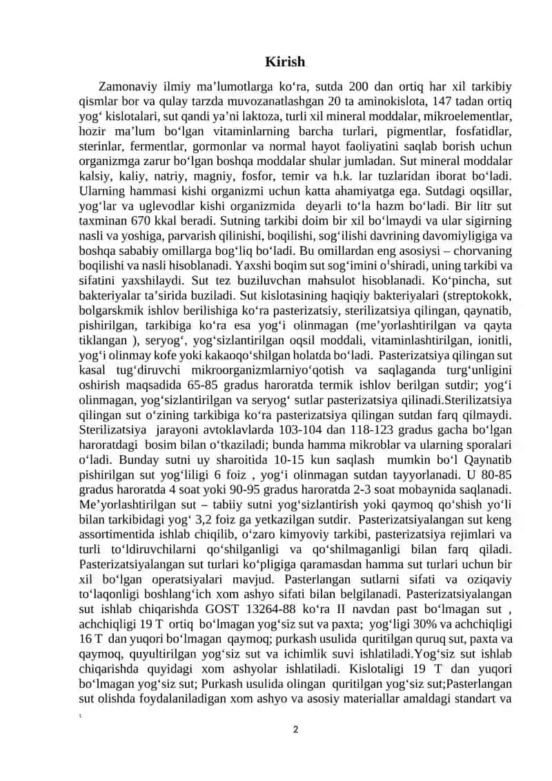 Sut mahsulotlarini ishlab chiqarish 2