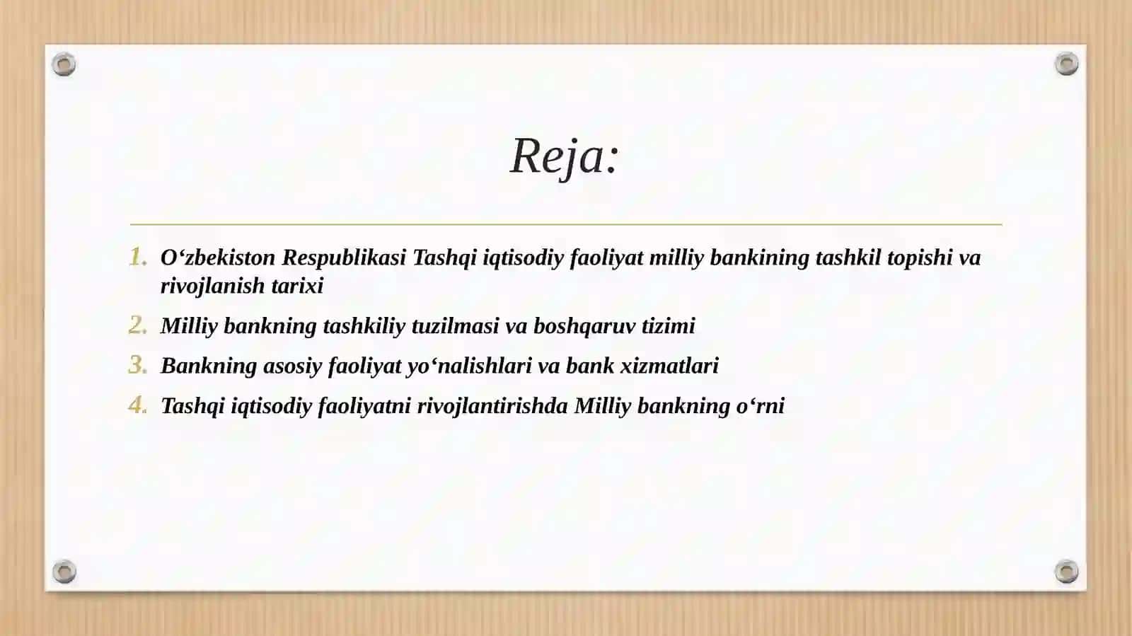 OʻZBEKISTON RESPUBLIKASI TASHQI IQTISODIY FAOLIYAT MILLIY BANKI AJ 2