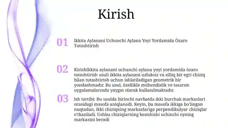 Ikkita Aylanani Uchunchi Aylana Yoyi Yordamida Òzaro Tutashtirish 2