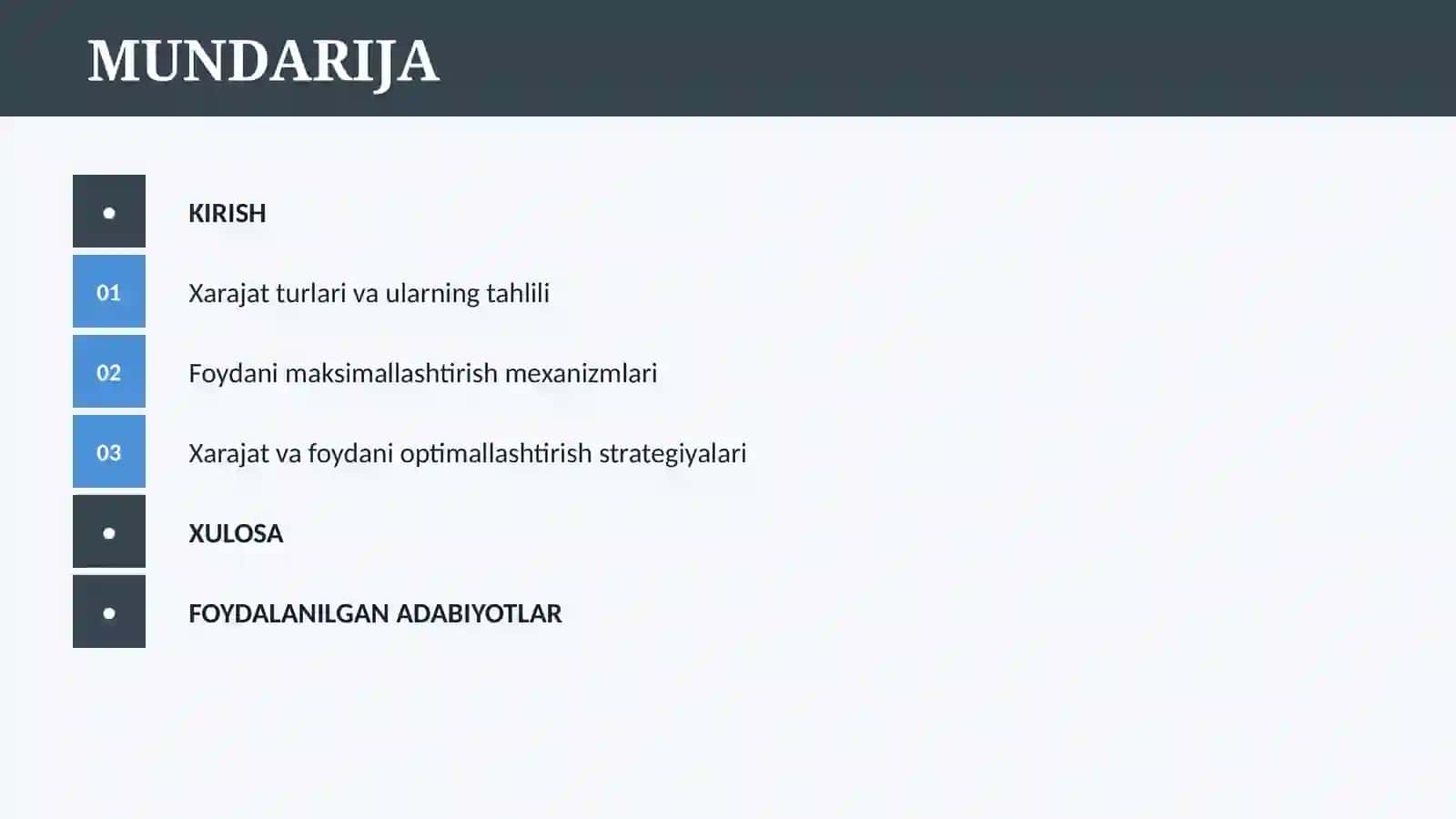 KORXONA ( FIRMA ) XARAJATLARI VA FOYDASI 2