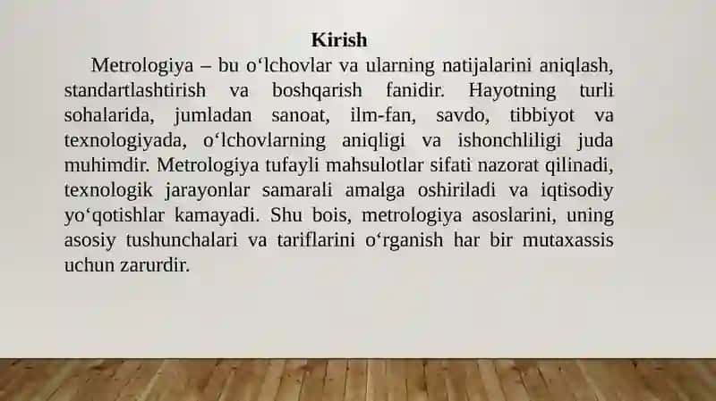 Metralogiya bo'yicha asosiy tushuncha va tariflarrni o'rganish 2