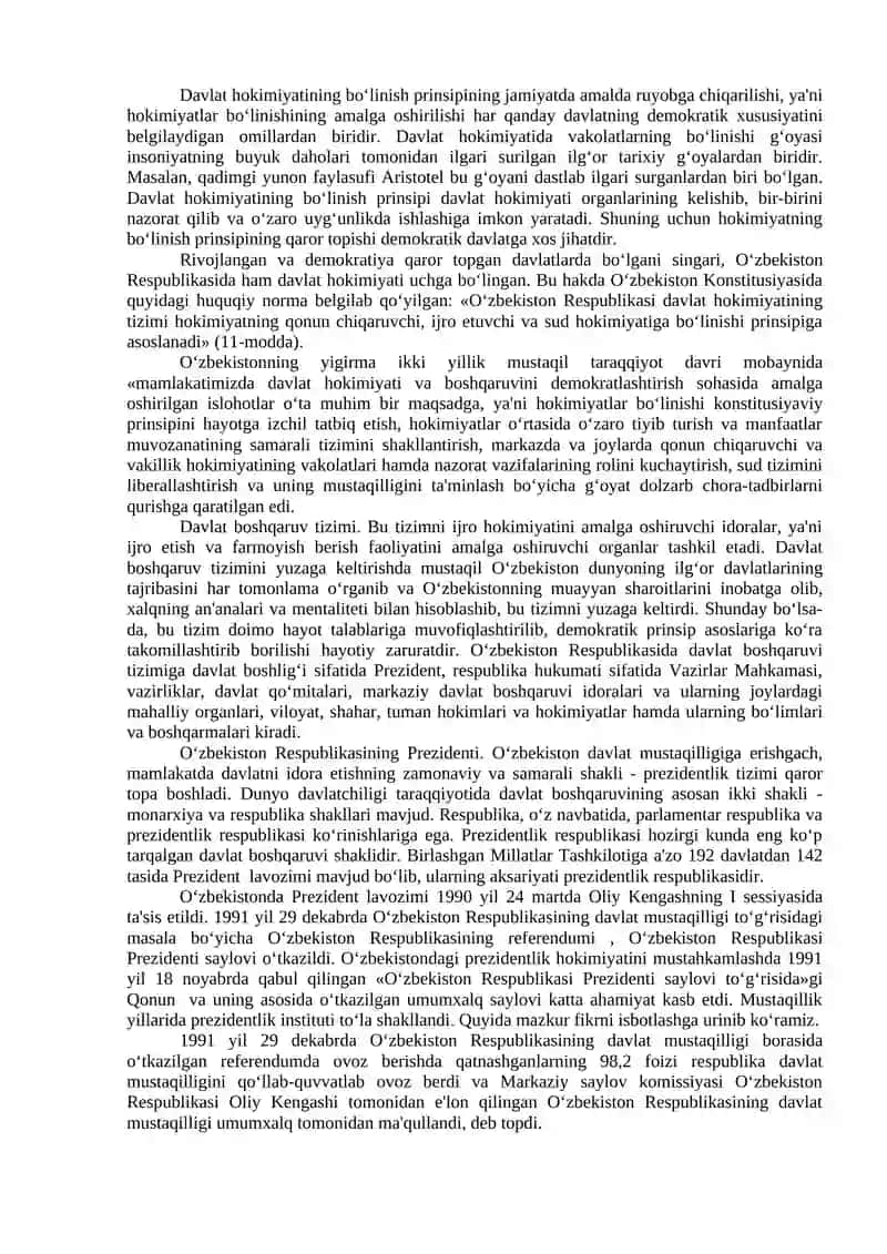 O‘zbekistonda Demokratik, Fuqarolik Jamiyati Asoslarining Shakllanishi, Amalga Oshirilgan Siyosiy Ishlotlar 2