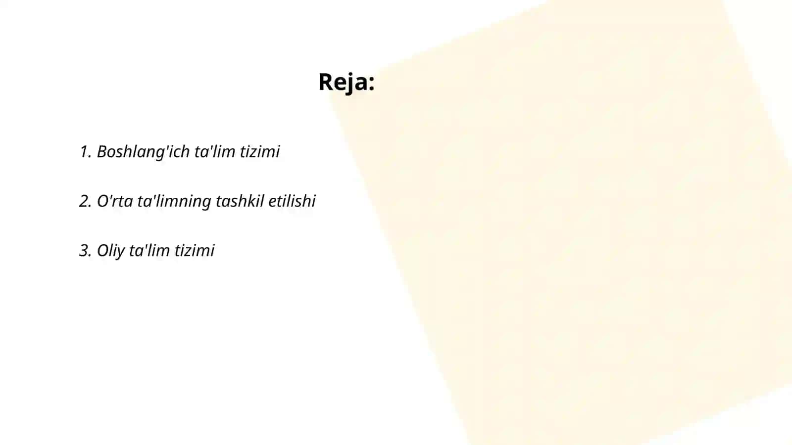 Boshlang'ich ta'lim tizimi O'zbekistonda 2