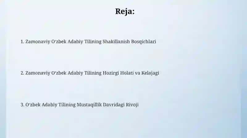 Zamonaviy oʻzbek adabiy tilining taraqqiyot bosqichlari 2