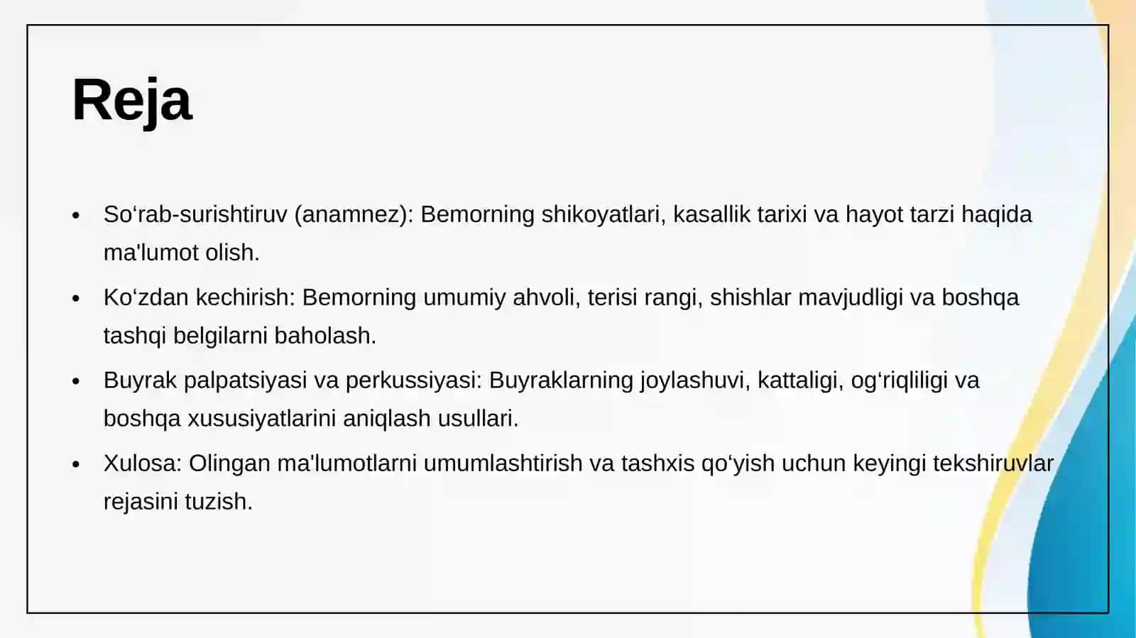 Buyrak va peshob ajratish tizimi bilan tekshirish 2