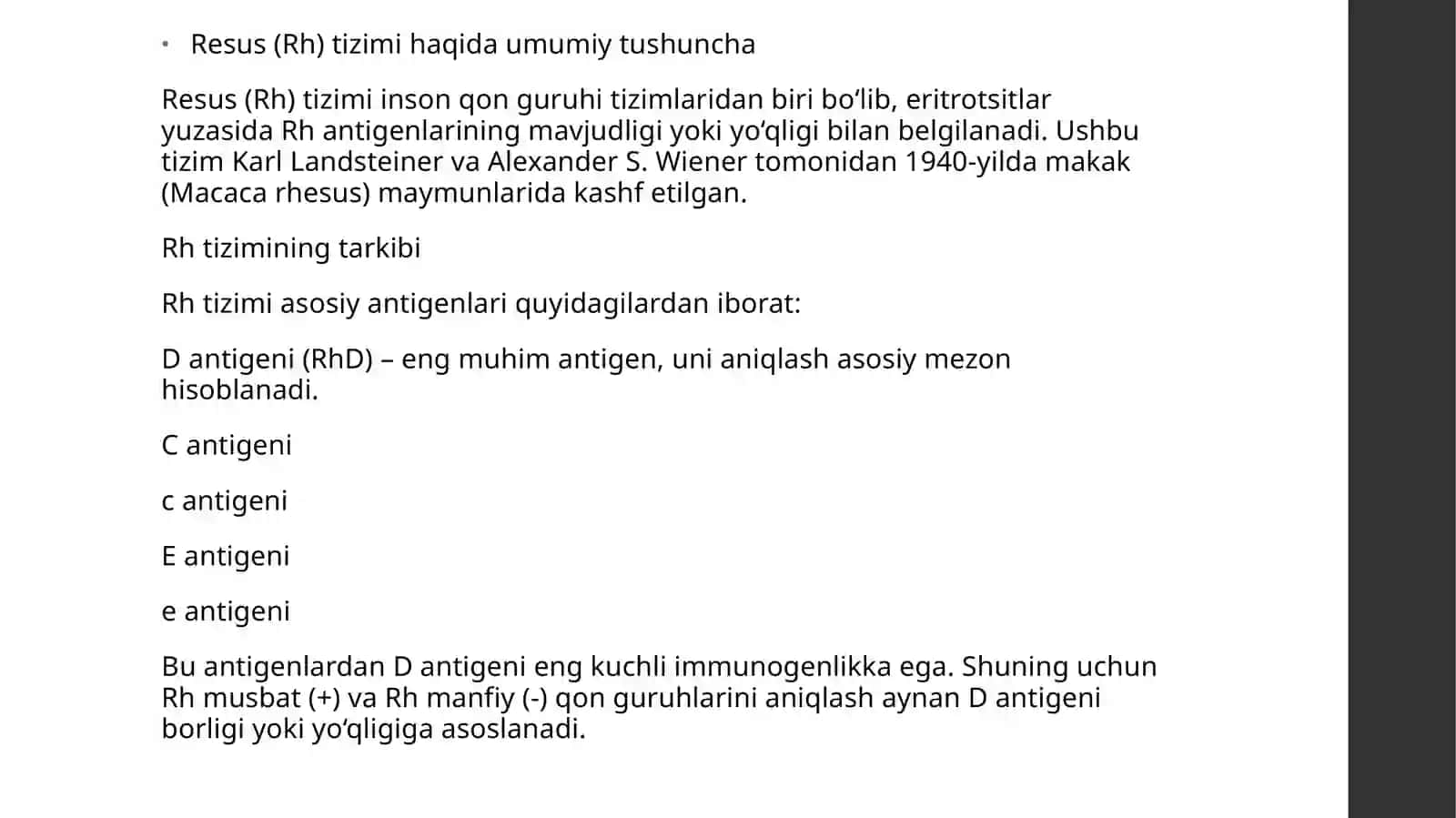 Resus (Rh) tizimi 2