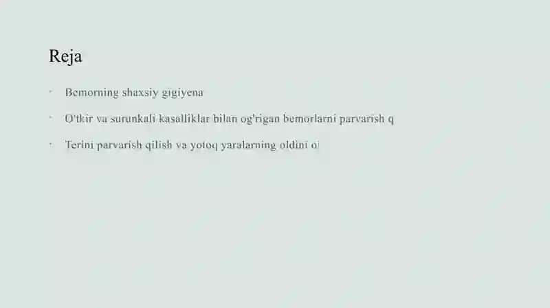 Bemorning shaxsiy gigiyenasi 2
