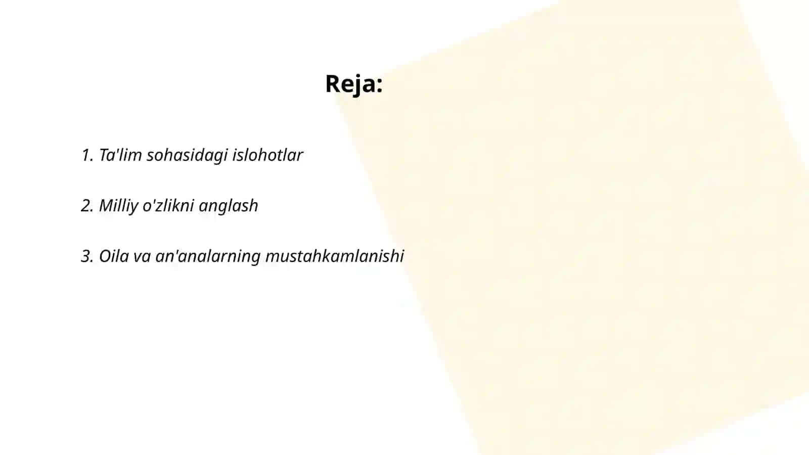 Ta'lim sohasidagi islohotlar 2