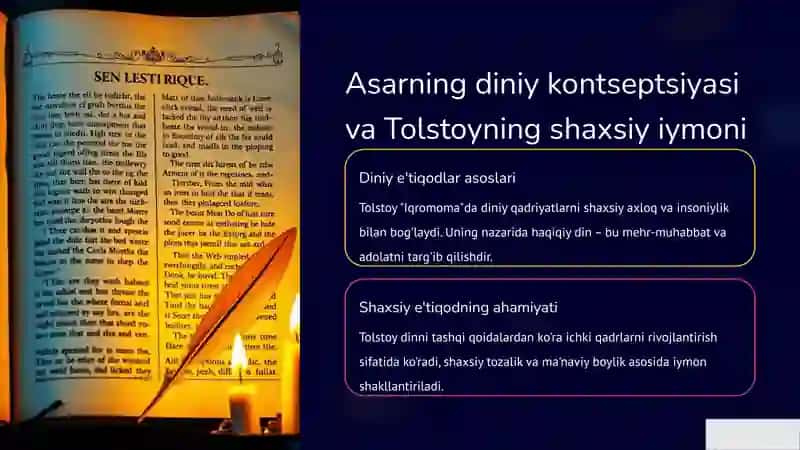 Lev Tolstoyning "Iqromoma" asaridagi diniy e'tiqodlari 2