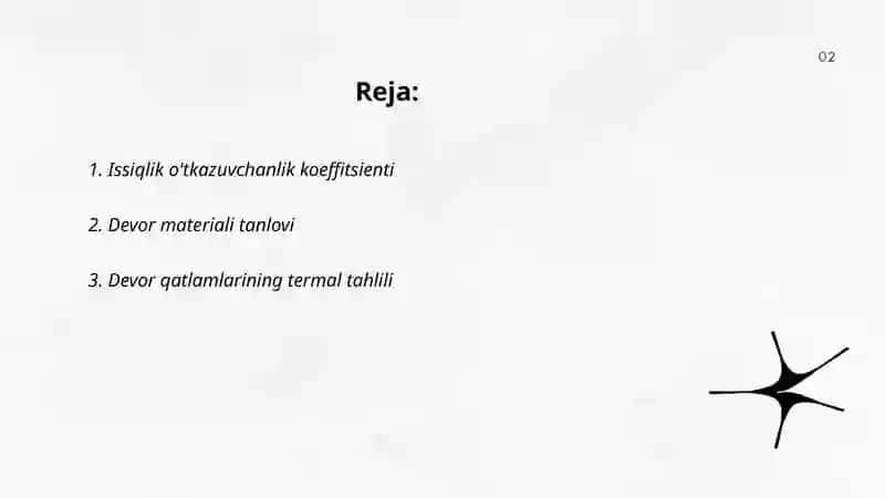 Issiqlik o'tkazuvchanlik koeffitsienti 2