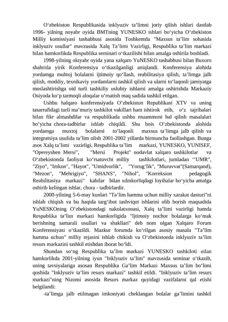 O‘zbekiston Respublikasida Inklyuziv Ta’limning Yo‘lga Qo‘yilishi 2