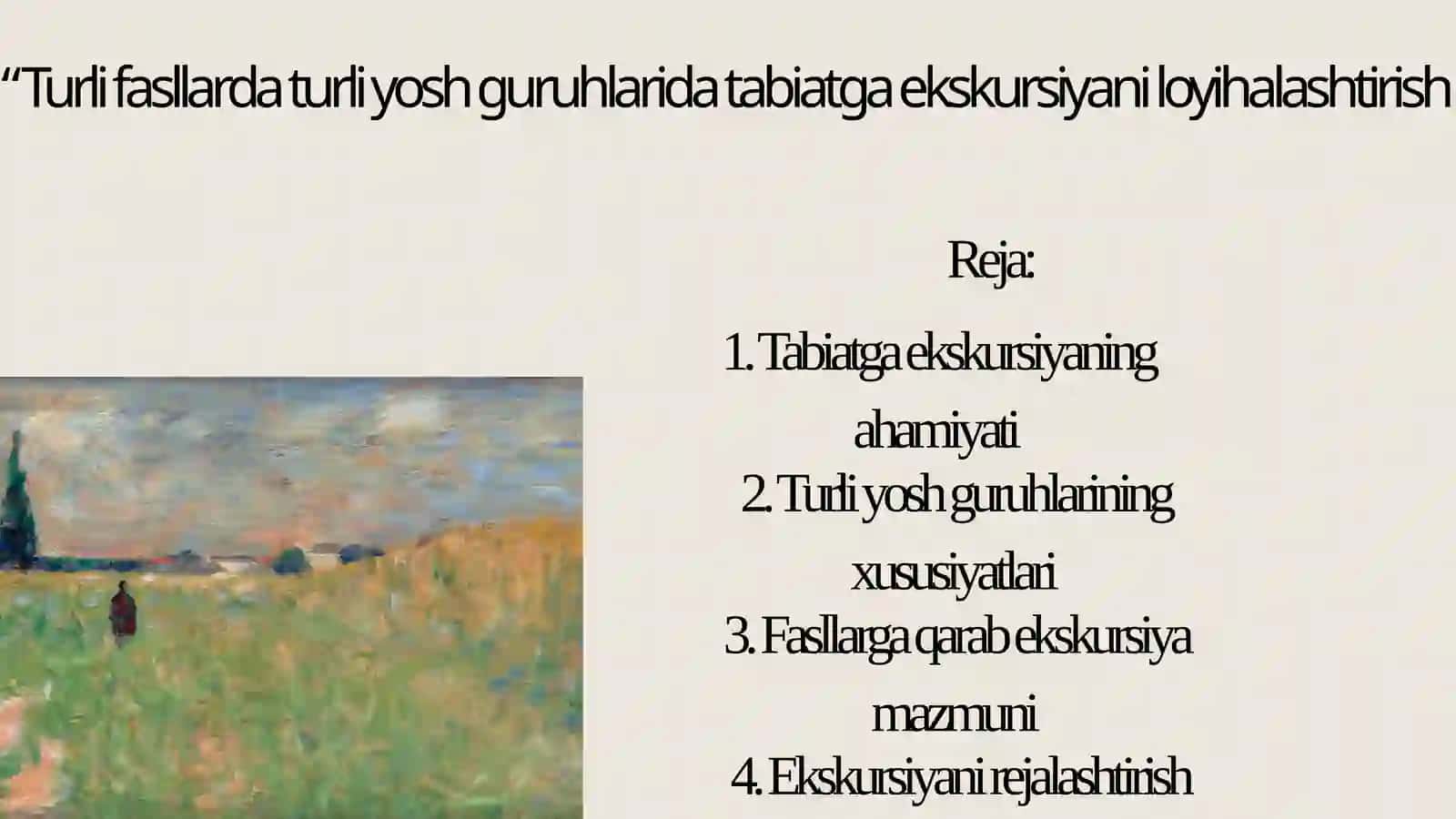 Tabiatga ekskursiya maktabgacha yoshdagi bolalar tarbiyasida 2