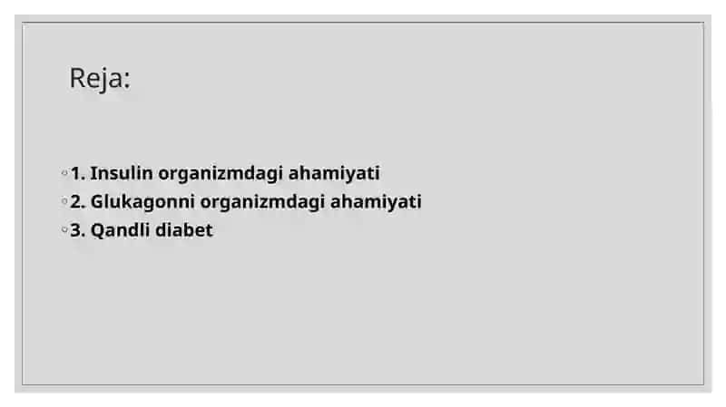Insulin va Glukagon gormonlari 2