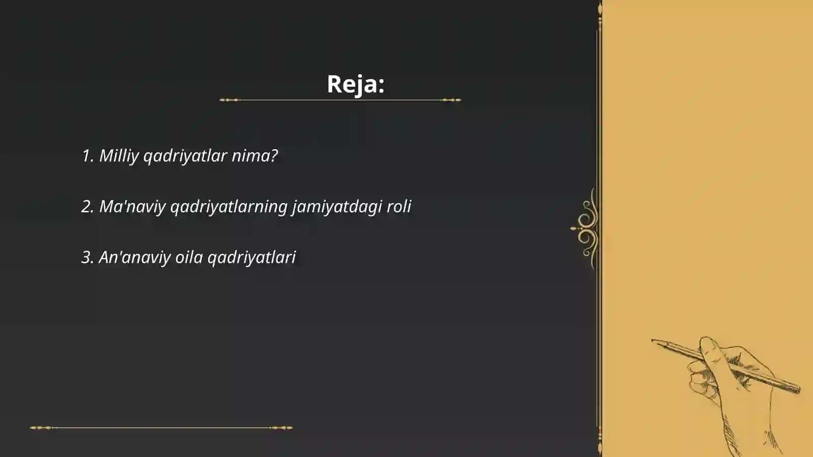 Milliy ma'naviy qadriyatlar va an'analarning tiklanishi va rivojlanishi 2