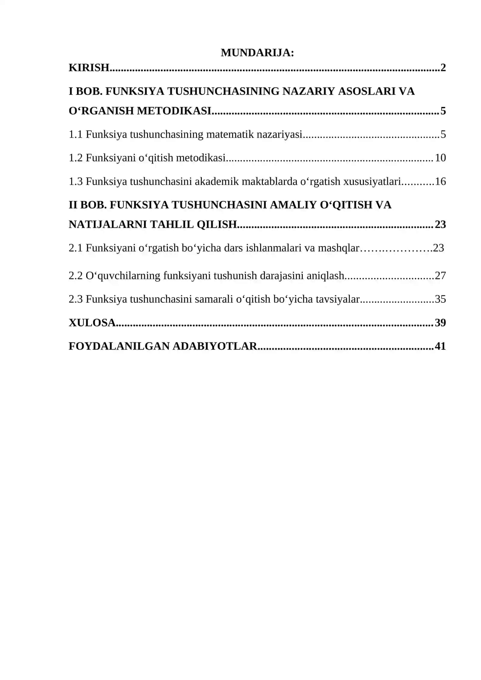 MAKTAB MATEMATIKA KURSIDA FUNKSIYA TUSHUNCHASINI KIRITISH VA O‘QITISH METODIKASI. 2