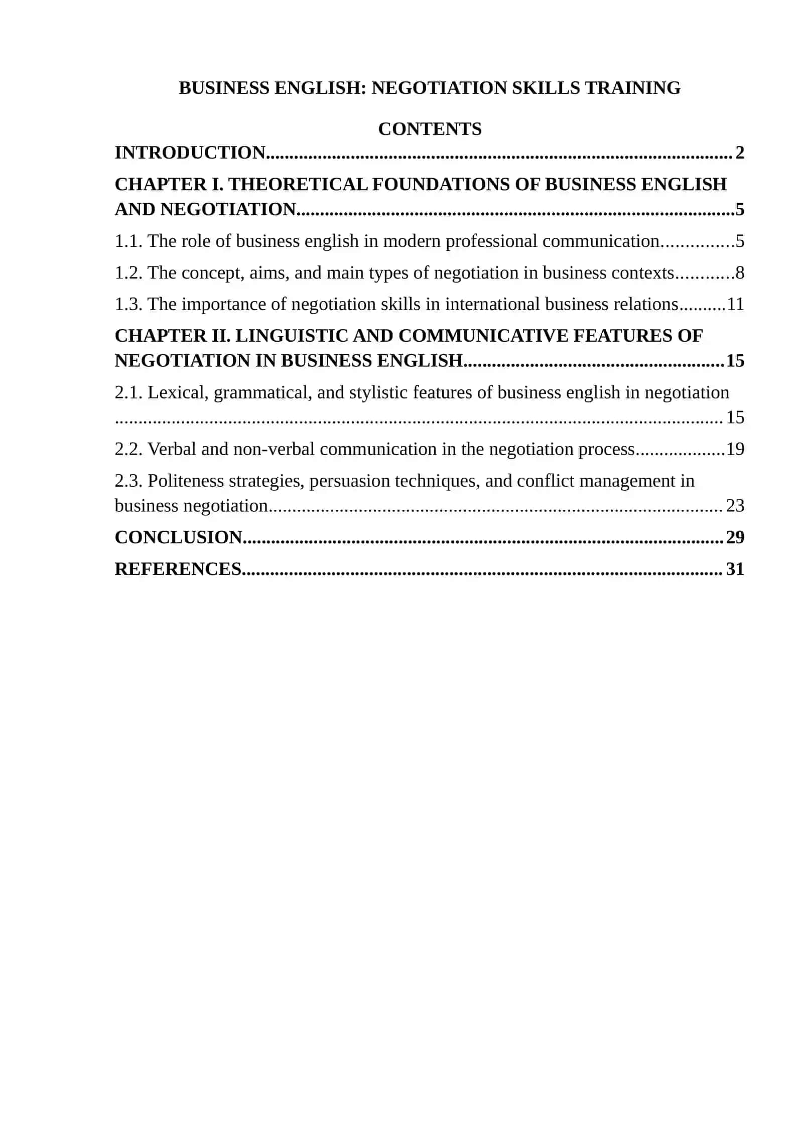 BUSINESS ENGLISH: NEGOTIATION SKILLS TRAINING 2