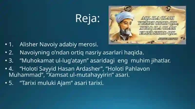 Navoiyning ilmiy asarlari tahlili: "Me’zonulavzon”, ”Muhokamatullug’atayn" 2